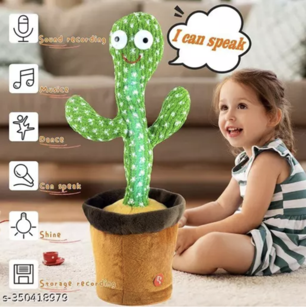 Shopizon Dancing Cactus Talking Toy, Musical Puppet, Wriggle & Singing Recording Toy Repeat What You Say,Voice Repeat Speaking Toy,Talking Toys for Kids, Girls, Boys - Image 2